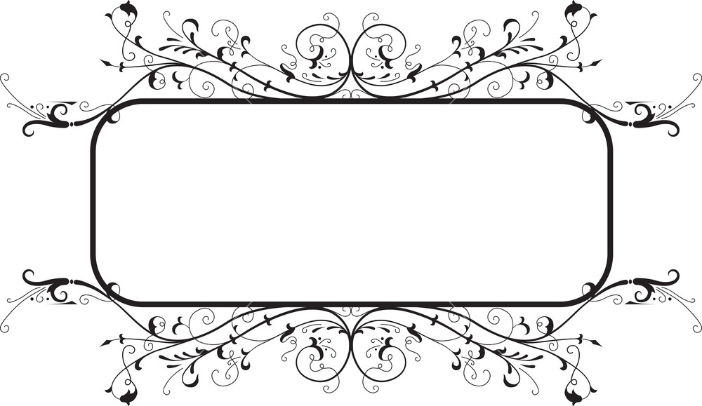 1000x579 Floral Frame Vector Element Royalty Free Stock Image