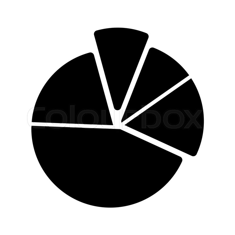 800x800 Pie Chart Diagram Vector Icon. Black And White Graphic