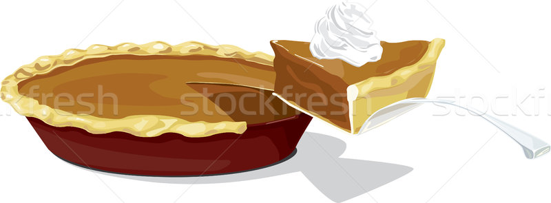 800x295 Pumpkin Pie With A Slice Vector Illustration Paul Brittenham
