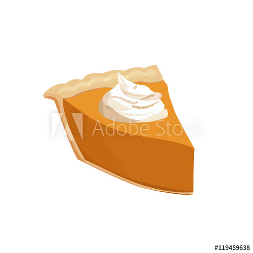 500x500 Pumpkin Pie Slice. Vector Illustration.