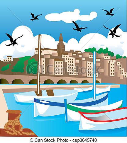 416x470 Boating. Vector Illustration Scene