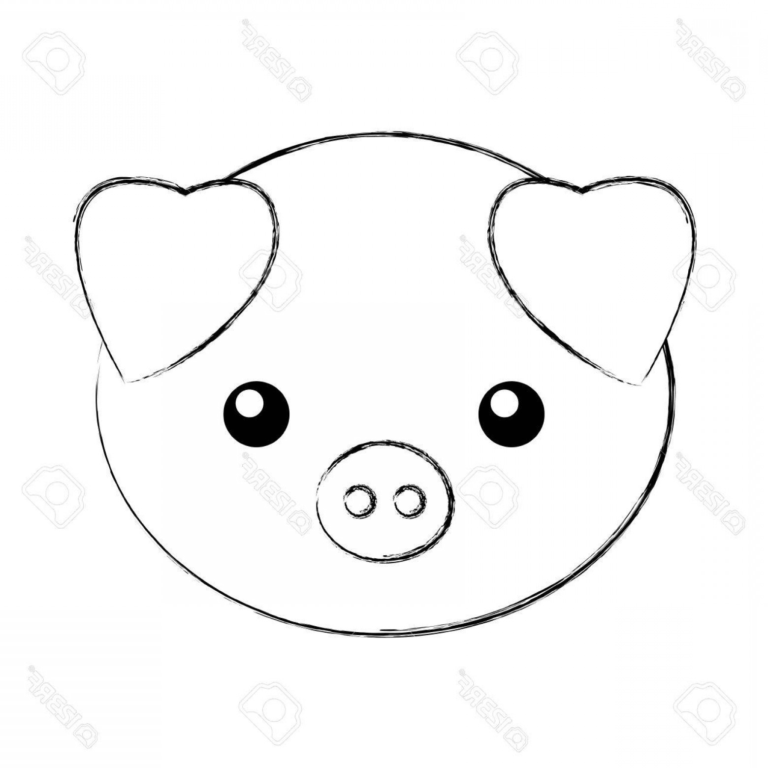 1560x1560 Photostock Vector Cute Sketch Draw Pork Face Cartoon Graphic