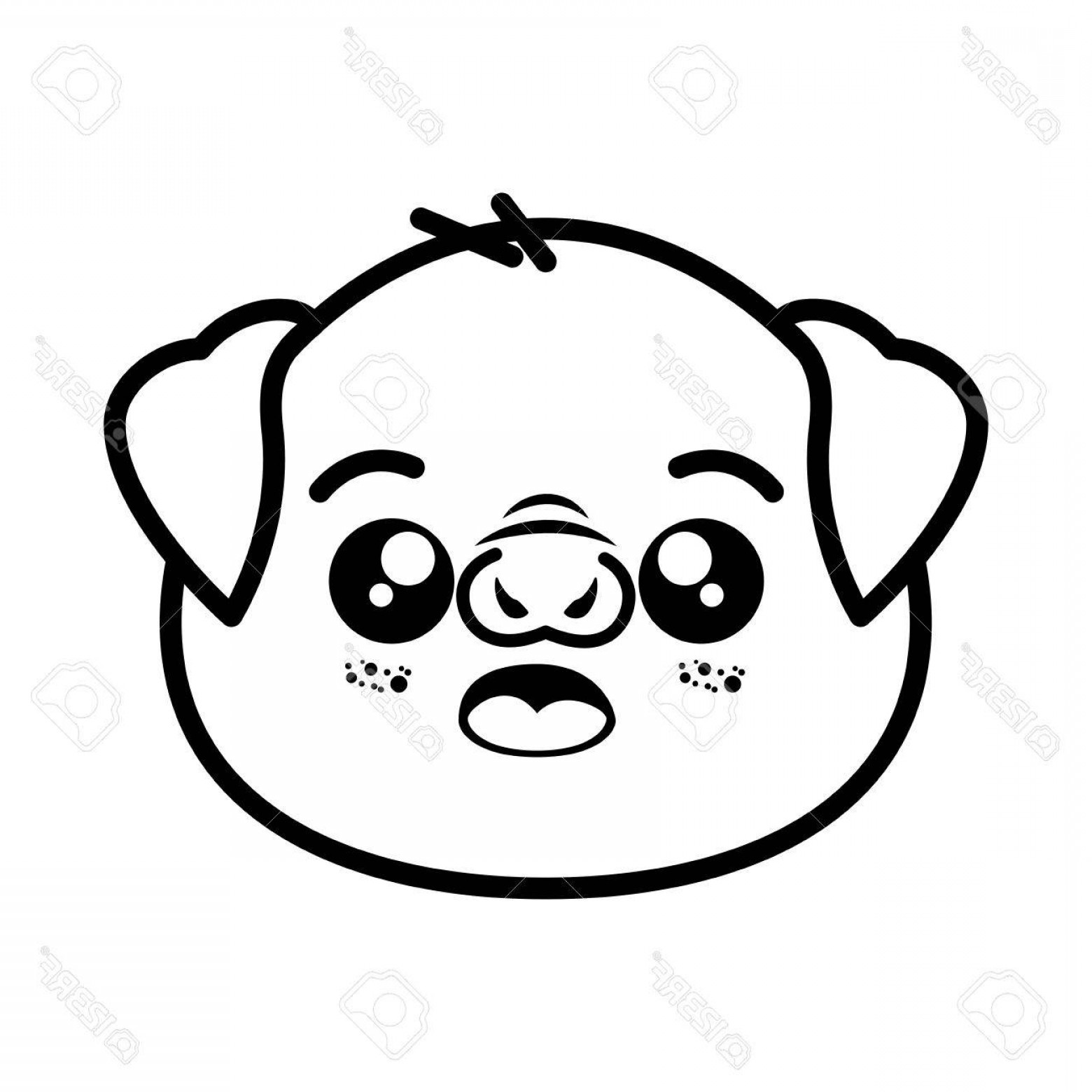 1560x1560 Photostock Vector Isolated Cute Pig Face Icon Vector Illustration