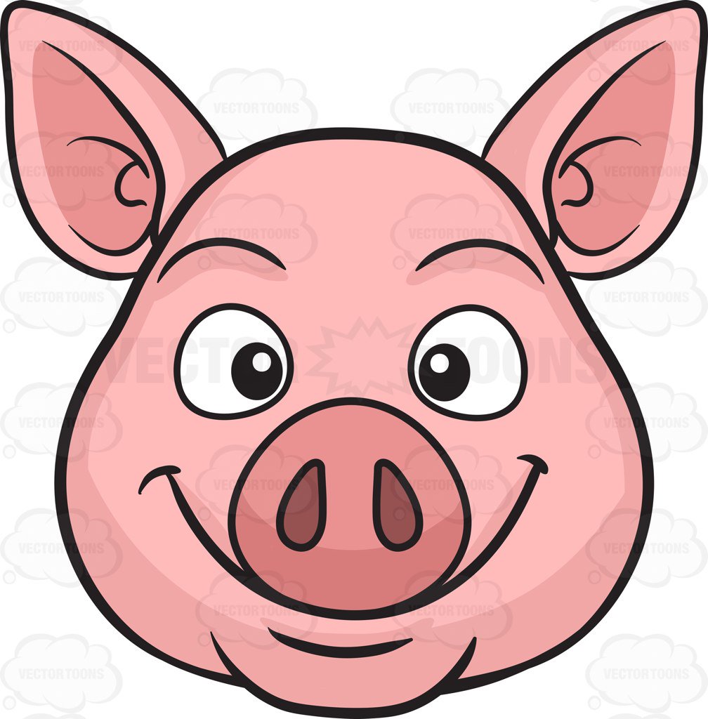 1008x1024 A Smiling Pig Clipart By Vector Toons