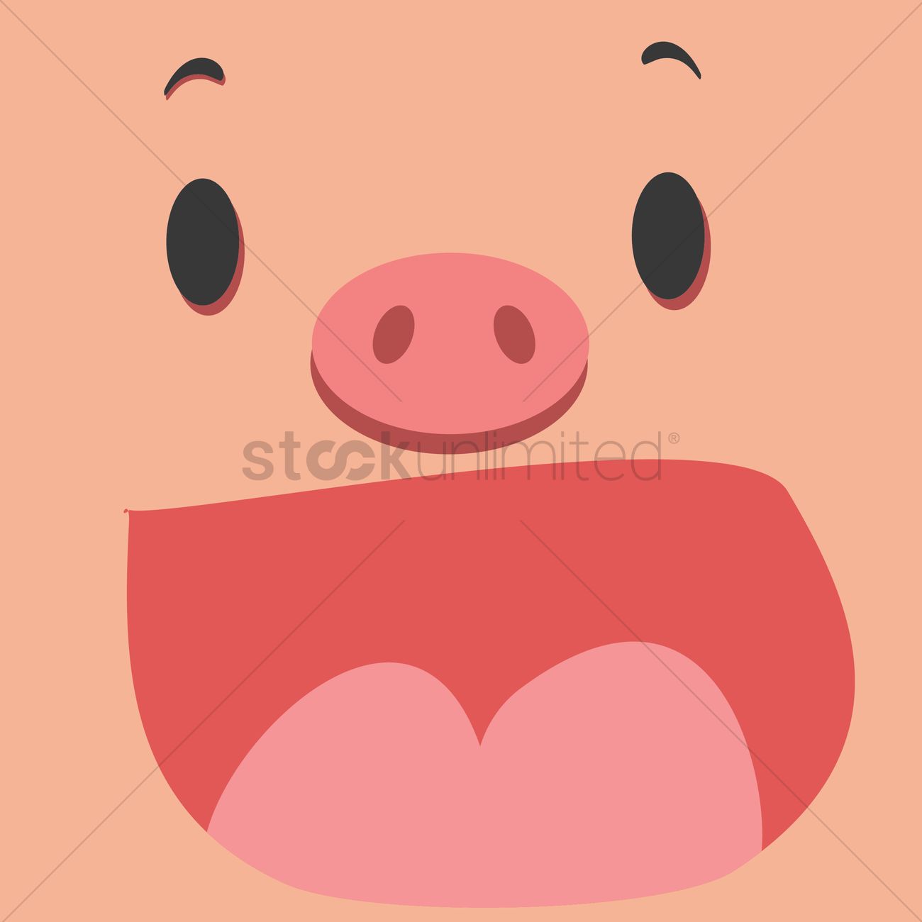 1300x1300 Pig Face Vector Image