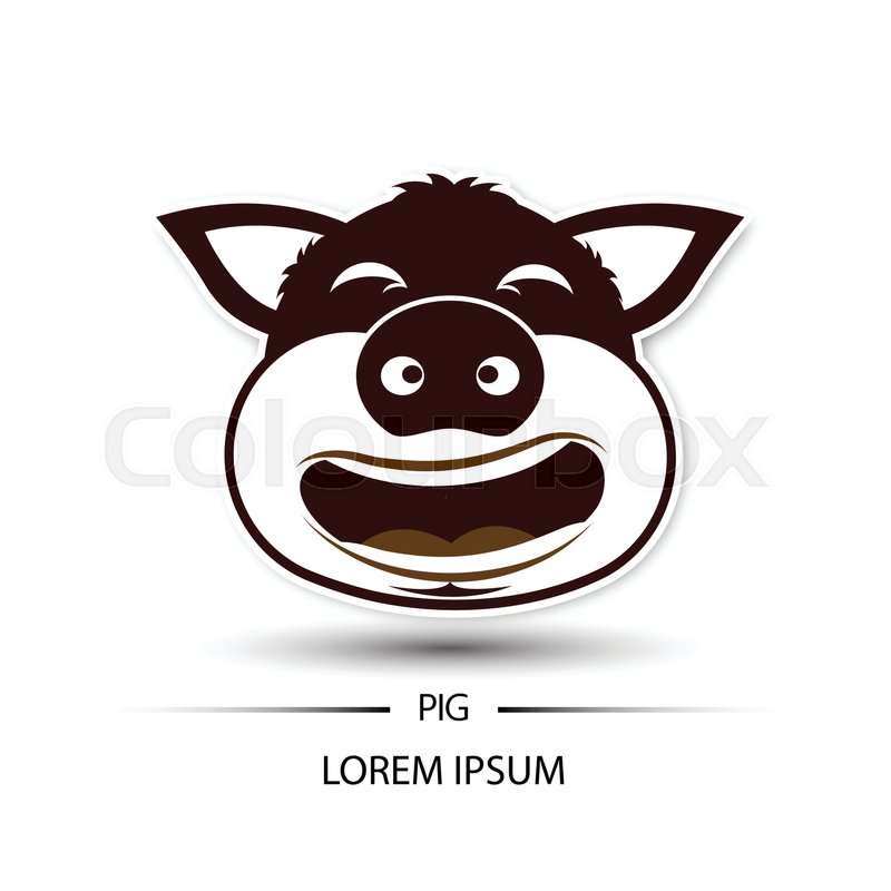 800x800 Pig Face Laugh Logo And White Background Vector Illustration