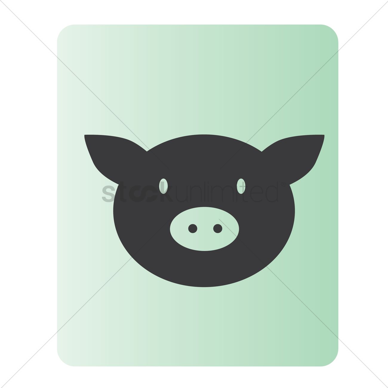 1300x1300 Pig Head Vector Image
