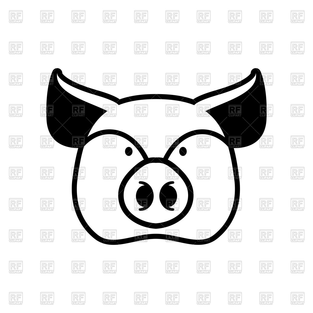 1200x1200 Pig Head Outline Vector Image Vector Artwork Of Plants And