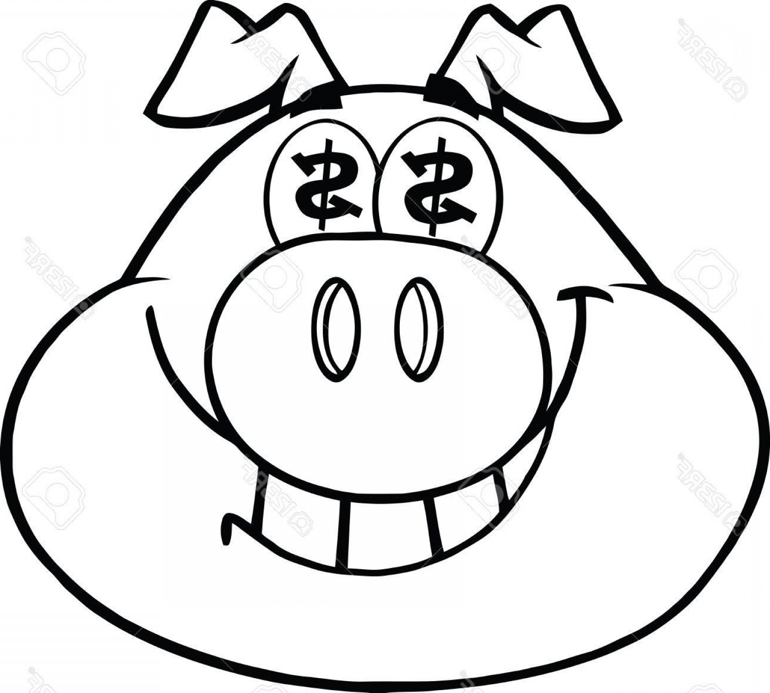 1560x1404 Cartoon Pig Head Vector Black Lazttweet
