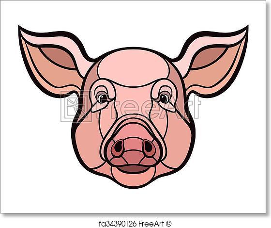 560x470 Free Art Print Of Pig Head Mascot. Pig Head. This Is Vector