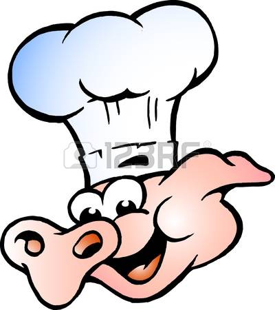 400x450 Chef Pig Roast Clipart