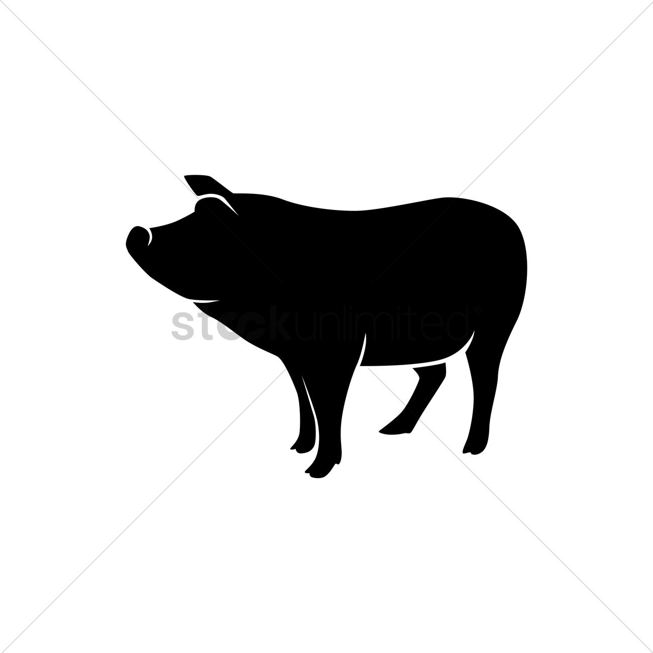 1300x1300 Silhouette Of A Pig Vector Image