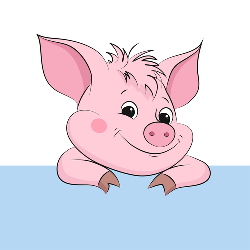 500x500 Cute Cartoon Pig Vector Design 13 Free Download