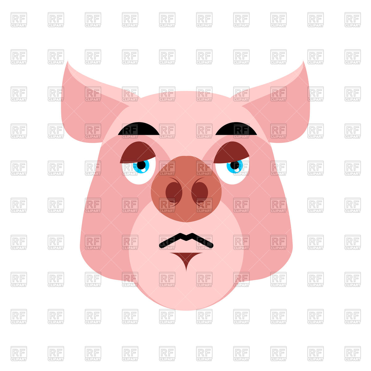 1200x1200 Pig Sad Emotion Vector Image Vector Artwork Of Plants And