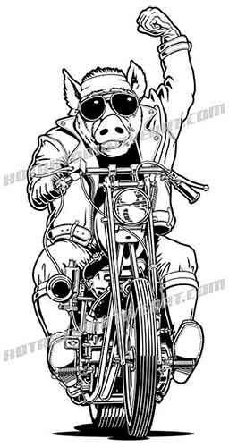 256x500 Harley Hog On A Chopper Cartoon Clip Art, Buy Two Images, Get One