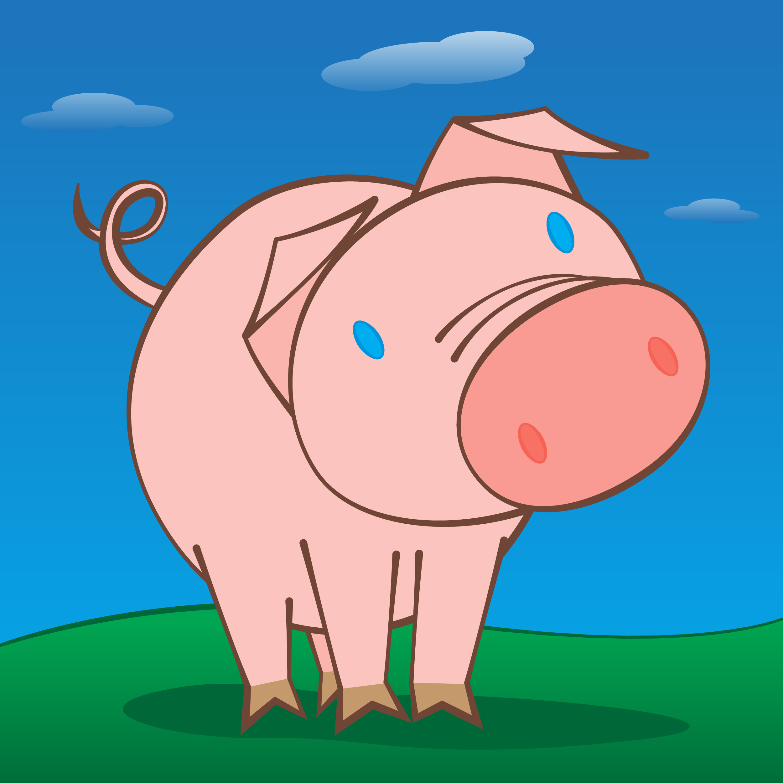 2500x2500 Cute Happy Pig Vector Illustration Of A Cute, Happy Pig In A