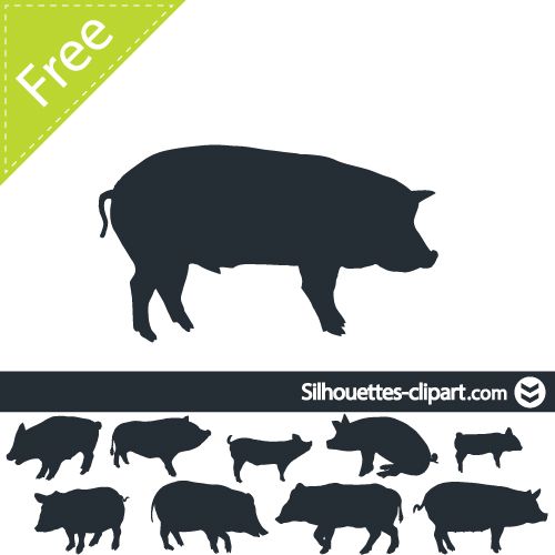 500x500 Pig Vector Silhouette Pallets Silhouettes, Cricut