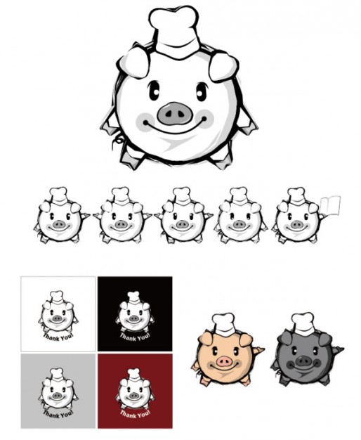 514x626 Pig Vector Material In Lovely Hand Painted Style Download Free