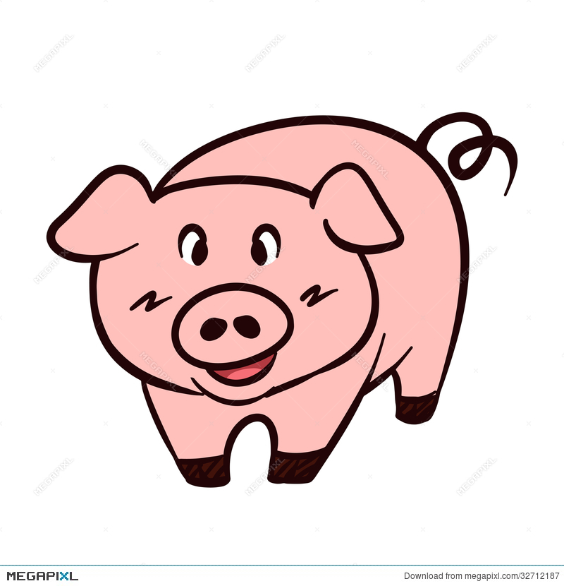 800x830 Pig Vector Cartoon Illustration 32712187