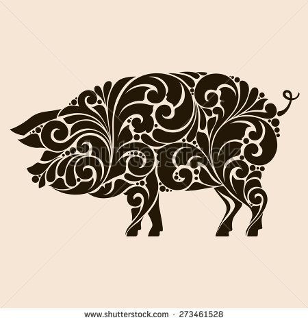 450x470 Pig Vector Silhouette