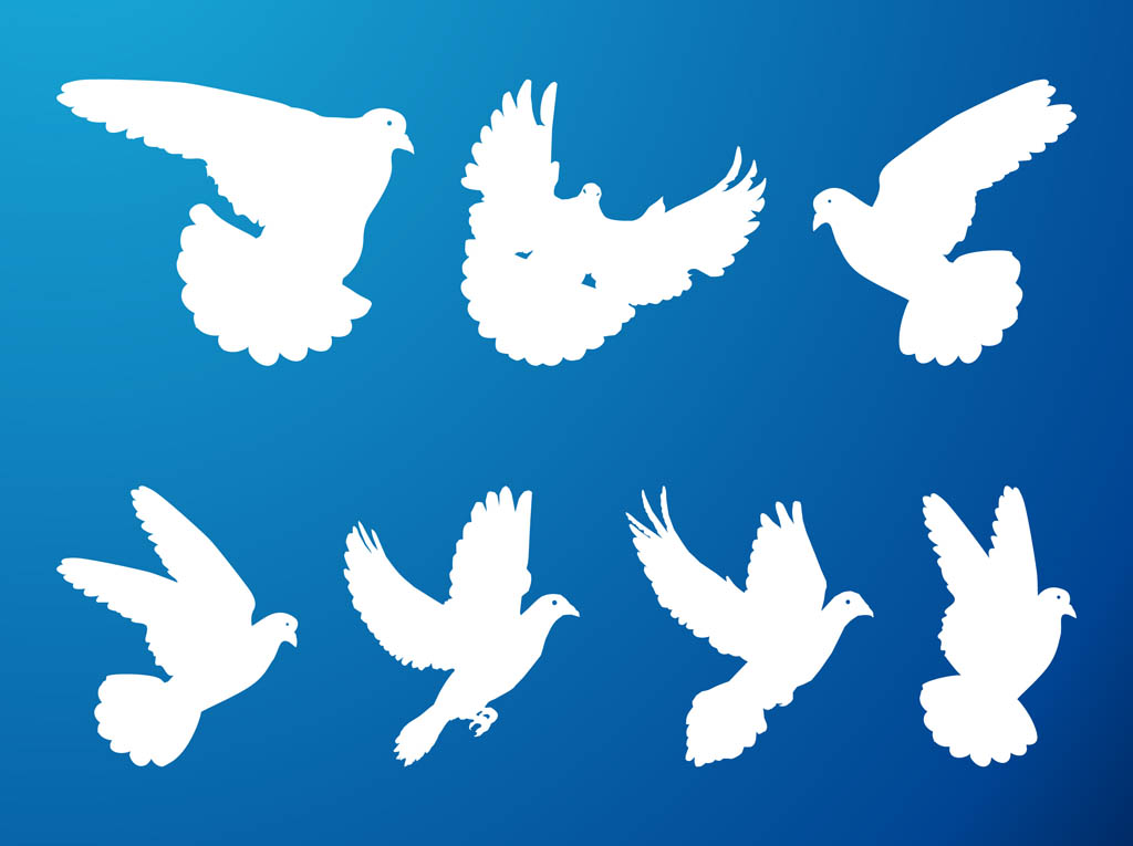1024x765 Flying Pigeons Set Free Vectors Ui Download
