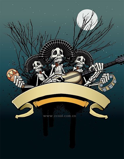 425x545 Free Skull Bones Play The Guitar Clipart And Vector Graphics