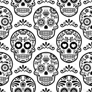 300x300 Photostock Vector Mexican Sugar Skull Vector Seamless Pattern