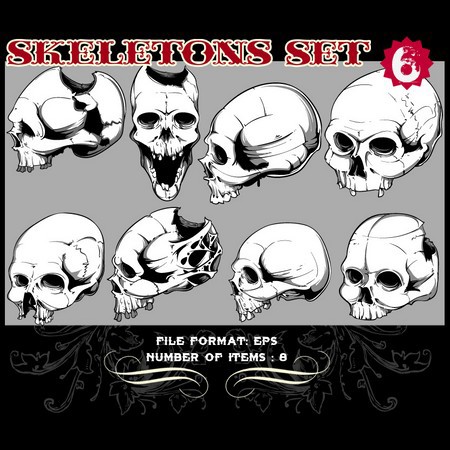 450x450 Skull Themed Vector Set From Tshirt Factory On Behance