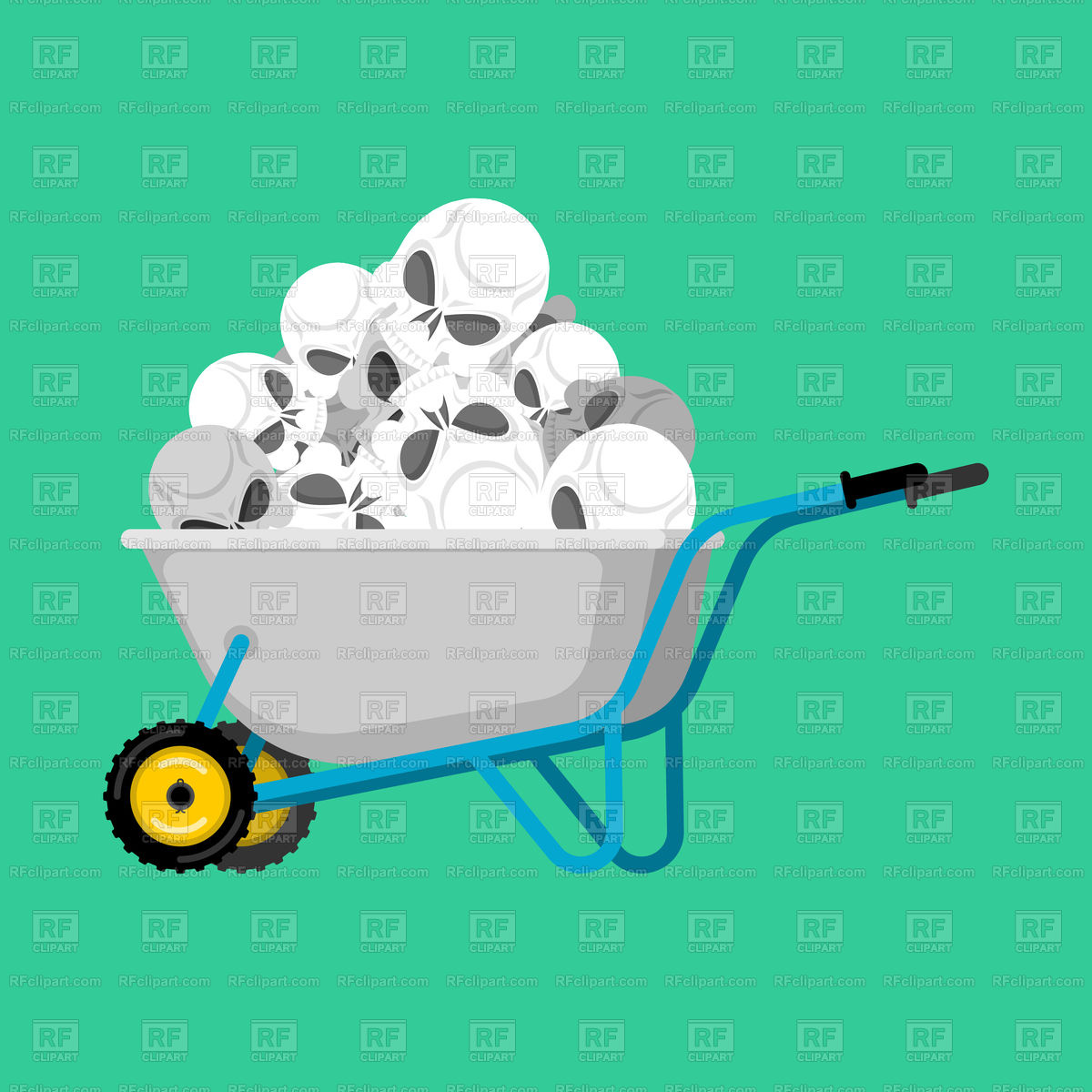 1200x1200 Wheelbarrow And Skulls Vector Image Vector Artwork Of Conceptual