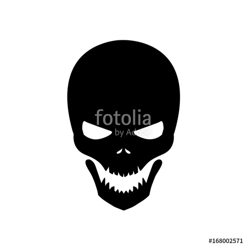 500x500 Black Skull Silhouette, A Vector Illustration Of A Black Skull