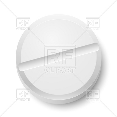 400x400 Realistic Round Aspirin Tablet (Pill) Vector Image Vector