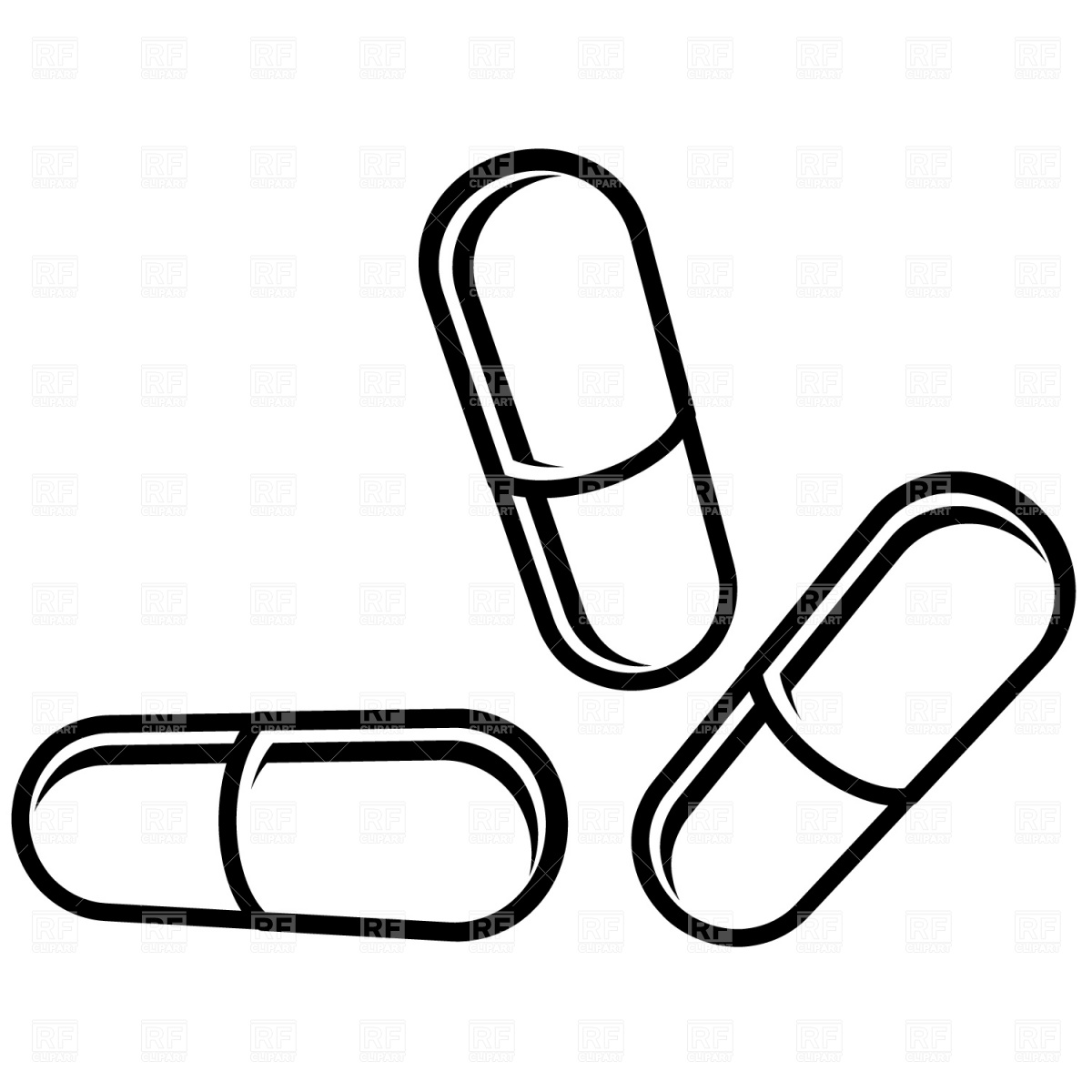 1200x1200 Symbolic Capsules (Pills) Vector Image Vector Artwork Of