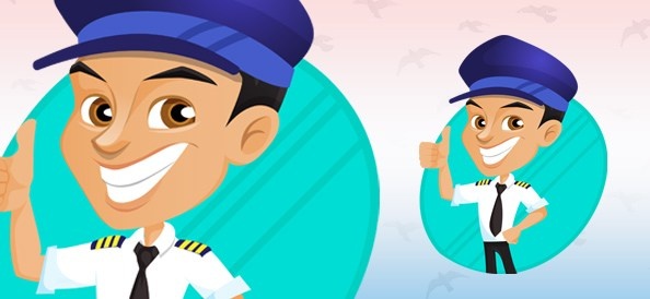 594x274 Pilot Vector Character Free Vector In Adobe Illustrator Ai ( .ai