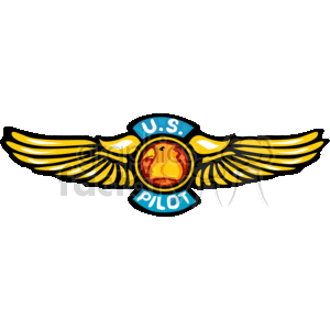 300x300 Royalty Free U.s. Pilot Wing Badge 153433 Vector Clip Art Image
