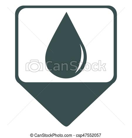 450x470 Isolated Map Pin With A Blood Drop Icon, Vector Illustration.