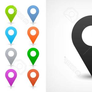 300x300 Photostock Vector Map Pin Sign Location Icon With Drop Shadow In