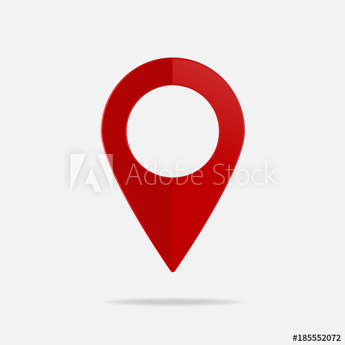 500x500 Vector Image Positioning On The Map. Mark Icon. Red Icon Location