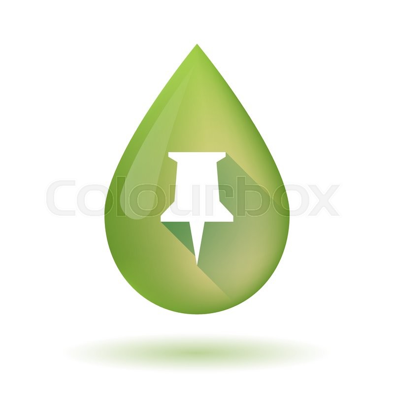 800x800 Illustration Of An Isolated Olive Oil Drop Icon With A Push Pin