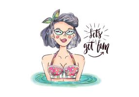 286x200 Pin Up Girl Vector Free