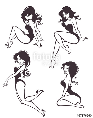 395x500 Pinup Girls In Different Poses Stock Image And Royalty Free