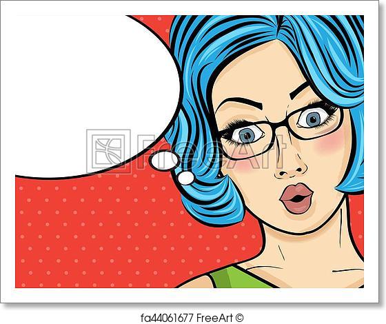 560x470 Free Art Print Of Pop Art Woman . Comic Woman With Speech Bubble
