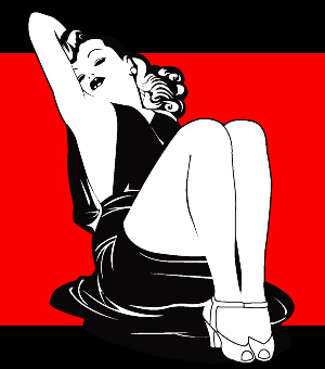 300x340 Just Trash Classic Pin Up Vector