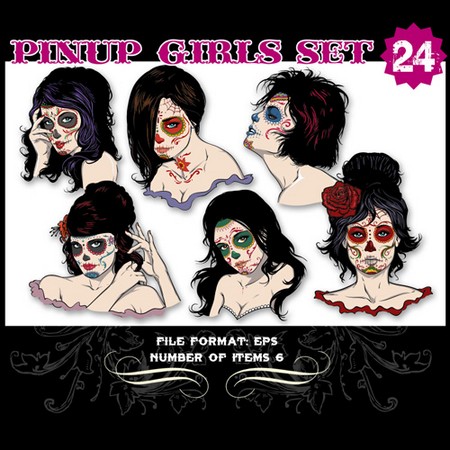 450x450 Pinup Vector Set 24 Vector Art Tshirt Factory