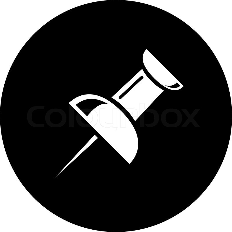 800x800 Vector Icon Of Push Pin Stock Vector Colourbox