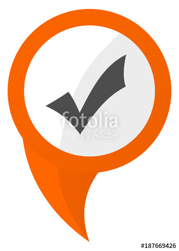 357x500 Accept Orange Pin Vector Icon Stock Image And Royalty Free Vector