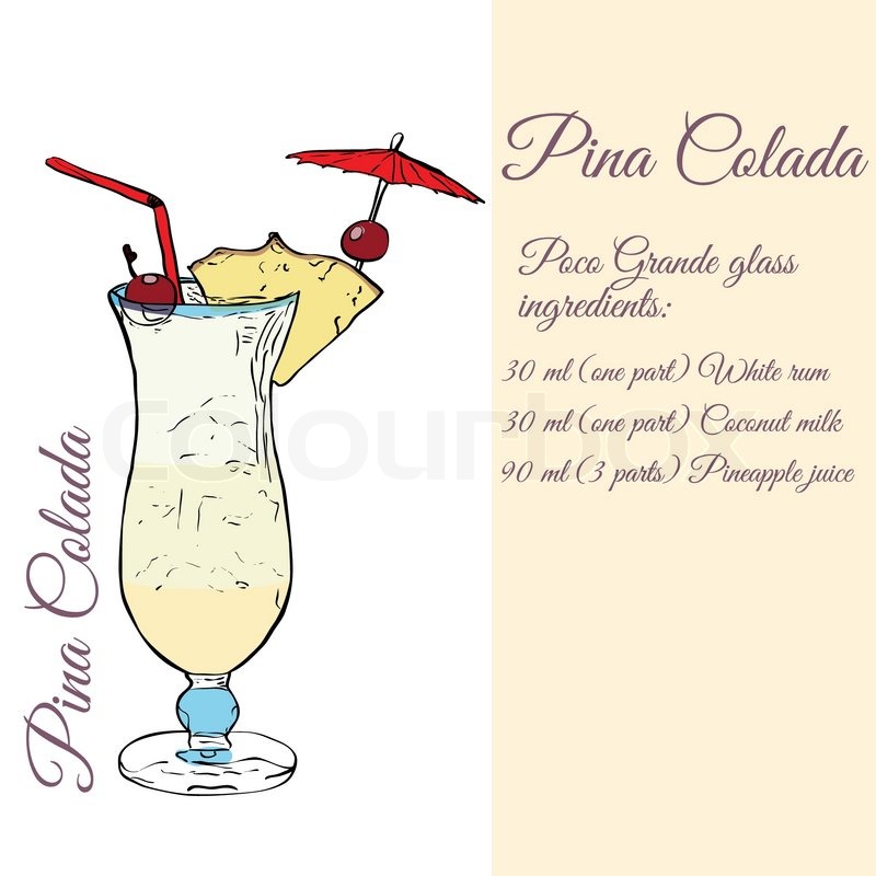800x800 Pina Colada. Cocktails. Vector Illustration Stock Vector Colourbox
