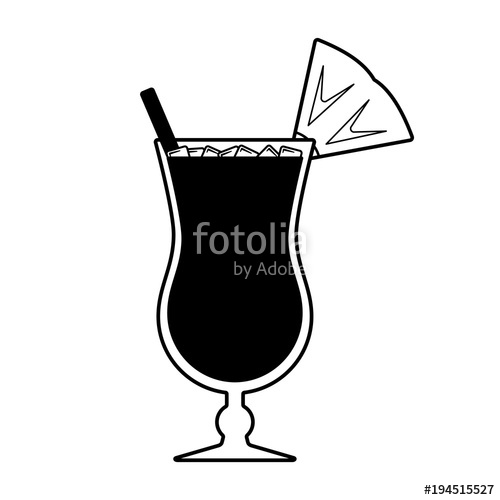 500x500 Vector Pina Colada Summer Cocktail With A Piece Of Pineapple, A