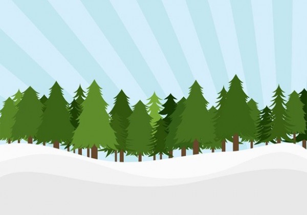 600x420 Winter Pine Forest Vector Landscape