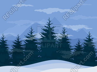 400x300 Winter In A Pine Forest Vector Image Vector Artwork Of Nature