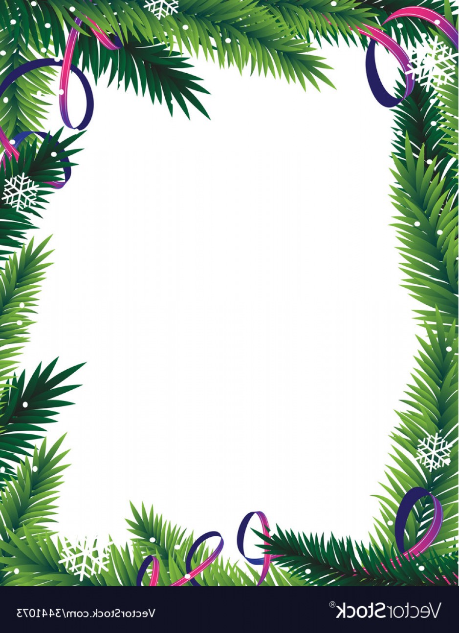 939x1296 Fir Tree Branches Frame Vector Shopatcloth